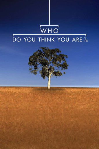 The poster features a solitary tree against a vibrant blue sky, symbolizing isolation and introspection. The warm, earthy tones of the ground contrast with the cool blue, creating a serene yet melancholic mood. The text "WHO DO YOU THINK YOU ARE?" invites viewers to reflect on their own identitie...
