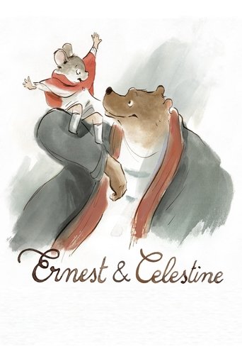 This whimsical movie poster features a charming teddy bear and a cute mouse soaring above a cozy bear family, all wrapped in warm red scarves. The soft, watercolor style evokes a nostalgic, heartwarming mood, perfectly capturing the sweet, playful spirit of the film.