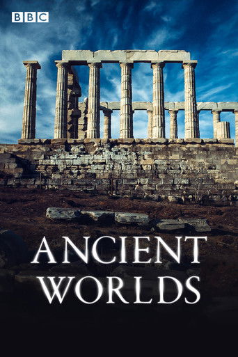 The poster features a serene ancient temple under a vibrant blue sky, evoking a sense of timeless wonder. The warm earth tones of the ruins contrast beautifully with the cool blues, creating a harmonious and inviting atmosphere. The BBC logo subtly anchors the image, suggesting this is a popular ...