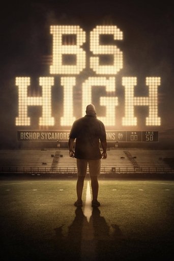 The poster features a silhouette of a person standing in front of the title "BS HIGH" illuminated by warm, glowing lights. The dark background and shadowy figure evoke a serious, contemplative mood, suggesting themes of ambition and introspection.