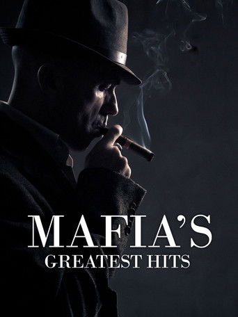The poster features a shadowy figure in a fedora smoking a cigar against a dark, moody background. The muted colors and dramatic lighting create an ominous and mysterious atmosphere, suggesting a gritty, noir-style television show.