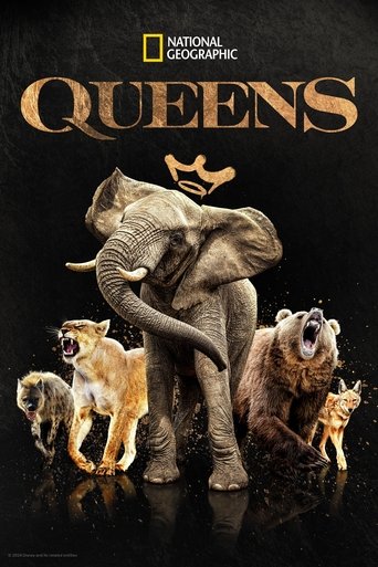 The poster features a majestic elephant with a regal crown, surrounded by a diverse group of animals including bears, monkeys, and a small dog. The dark background with golden text emphasizes the show's title, creating a dramatic and mysterious atmosphere.