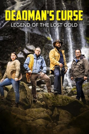 The poster features four rugged individuals standing on rocky terrain near a cascading waterfall, evoking a mysterious and adventurous atmosphere. The bold yellow title contrasts with the muted earth tones of the background, creating a striking visual that hints at the show's blend of supernatura...