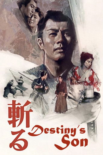 This movie poster features a central portrait of a man with a somber expression, surrounded by smaller figures in traditional attire. The warm tones of the poster evoke a sense of nostalgia and drama, while the bold red text "Destiny's Son" adds a dramatic flair.
