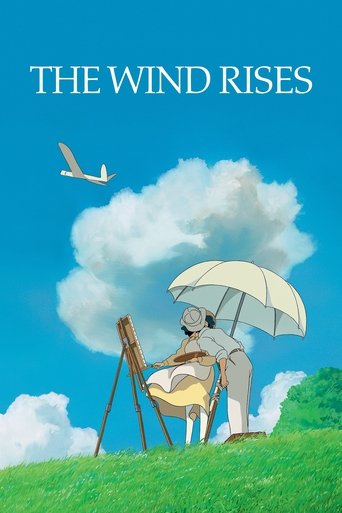 The poster features a serene scene with a person sitting under a large umbrella on a grassy hill, gazing into the distance. A lone airplane flies overhead against a vibrant blue sky dotted with fluffy white clouds. The overall mood is peaceful and contemplative, evoking themes of freedom and intr...