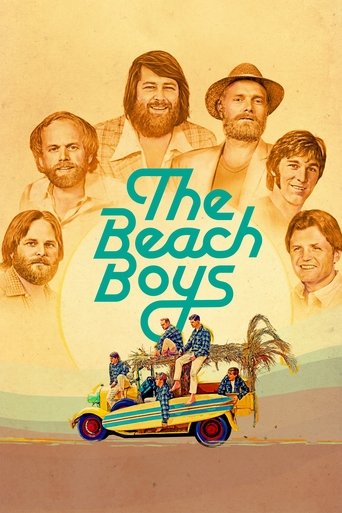 This vintage-style poster features seven iconic Beach Boys characters against a warm, sunlit beach backdrop. The playful, summery colors evoke nostalgia and joy, capturing the quintessential 1960s summer vibe.