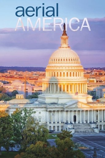 This poster features a majestic Capitol dome bathed in warm golden light against a twilight sky, evoking a sense of grandeur and historical significance. The title "Aerial America" is prominently displayed in bold, modern typography, suggesting a dynamic, high-tech perspective of the nation.