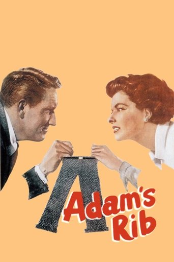 The poster features two men in formal attire against a warm orange background, with one holding up the other's ribcage. The bold red title and playful font convey a humorous, comedic tone.
