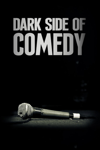 The poster features a microphone against a dark background, evoking a mysterious and intriguing atmosphere. The bold, white text "DARK SIDE OF COMEDY" dominates the upper portion, creating a striking contrast. The overall design suggests a blend of humor and suspense, inviting viewers to explore ...