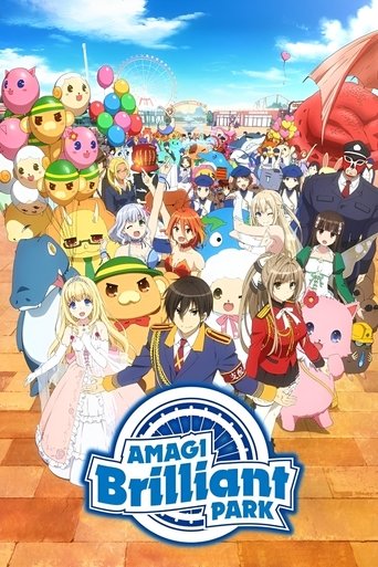 This vibrant poster showcases a lively scene of diverse characters in colorful attire, set against a bright blue sky with a Ferris wheel in the background. The cheerful atmosphere is emphasized by the warm sunlight and playful expressions on the faces. The overall mood is joyful and energetic, ca...