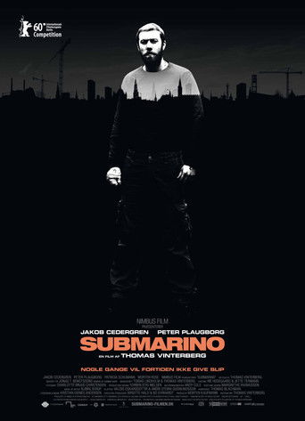 The poster features a man in a dark uniform standing against a cityscape silhouette, evoking mystery and danger. The muted tones and shadowy figures create a suspenseful atmosphere, hinting at the film's thriller genre.