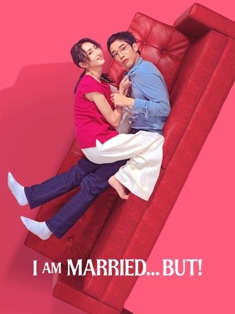 The poster features two characters in a playful pose on a red couch against a vibrant pink background. The characters are dressed casually, with one in a pink shirt and jeans, and the other in a blue shirt and white pants. The mood is lighthearted and fun, suggesting a romantic comedy. The bold t...