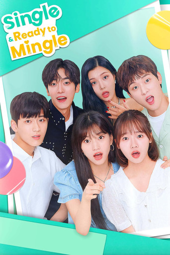 The poster features seven diverse young people in a playful, energetic pose against a vibrant teal background. The bright colors and cheerful expressions convey a fun, youthful mood, suggesting a lively and engaging TV show.