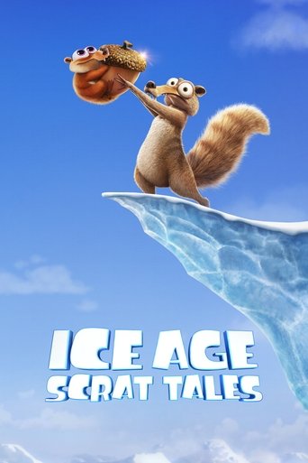 The poster features two animated squirrels joyfully riding atop a floating iceberg against a bright blue sky. The icy blue tones create a refreshing, adventurous mood, while the cheerful expressions and vibrant colors evoke a sense of fun and excitement.
