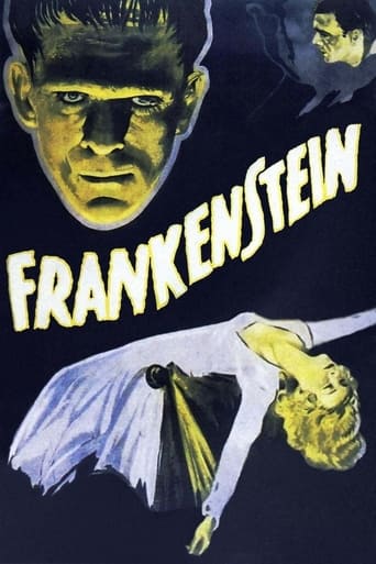 This poster features a menacing Frankenstein with a sinister expression, while a woman in a white dress is depicted in a dramatic pose, suggesting a supernatural or horror theme. The dark background and bold yellow text enhance the eerie and mysterious mood.
