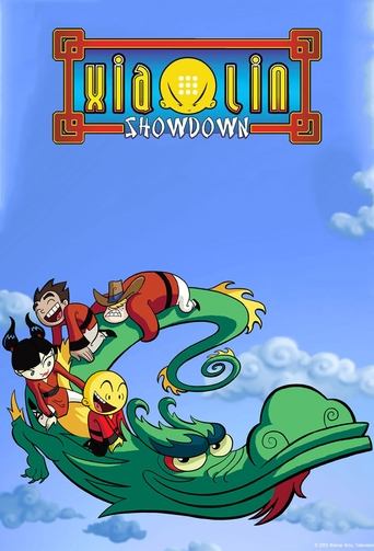 The poster features a vibrant scene with a green dragon riding a group of animated characters against a bright blue sky. The characters are dressed in colorful outfits, and the dragon has expressive eyes and a playful demeanor. The overall mood is cheerful and adventurous, capturing the essence o...