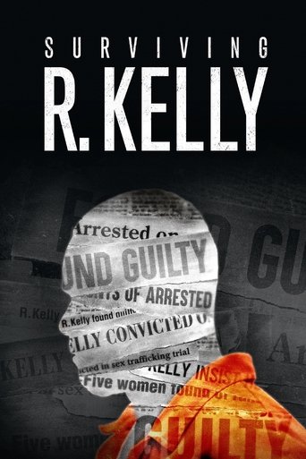 The poster features a silhouette of a woman in an orange hoodie, with newspaper headlines forming her head, creating a mysterious and intense atmosphere. The dark background and bold typography evoke a sense of suspense and danger.