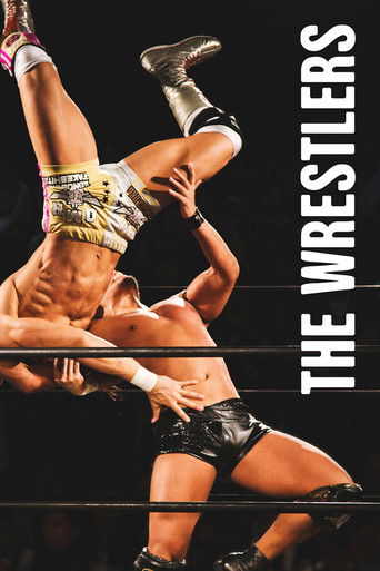 The poster captures a dramatic wrestling moment with two wrestlers in mid-action. One wrestler is lifted high, showcasing dynamic movement, while the other is positioned below, adding tension. The image features bold black and gold colors, emphasizing the intensity and athleticism of the sport. T...