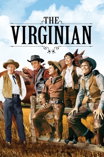 The Virginian poster showcases a group of four men in rugged western attire, exuding a sense of camaraderie and adventure. The warm earthy tones of their clothing contrast with the vibrant blue sky, creating a nostalgic and inviting atmosphere. The image captures the essence of a classic western ...