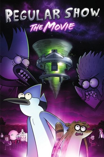 The poster features Rizzo and Bobble in a vibrant purple scene, with a mysterious green UFO looming above. Rizzo looks surprised, while Bobble appears concerned. The dark background with glowing purple hues creates an eerie, suspenseful mood, hinting at the show's thrilling and chaotic nature.