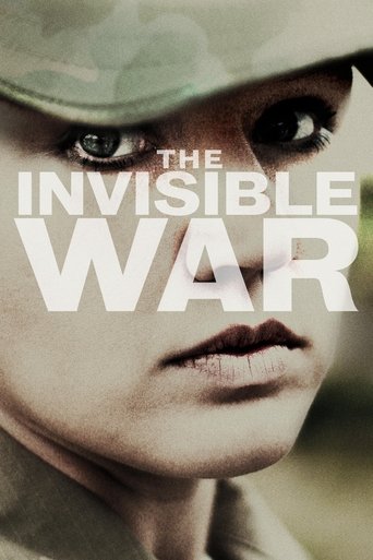 The poster features a soldier's face in muted tones, with the title "The Invisible War" prominently displayed in bold white letters. The somber, contemplative mood evokes themes of conflict and hidden suffering.