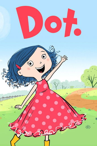 A cheerful cartoon girl in a red polka-dot dress dances joyfully in a sunny park. The bright colors and happy expression convey a joyful, energetic mood.