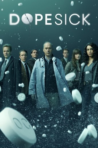The poster features a group of six characters standing in a dimly lit room, with a mysterious, floating white sphere in the foreground. The cool blue tones and shadowy atmosphere create a suspenseful mood, hinting at a thriller or mystery drama.