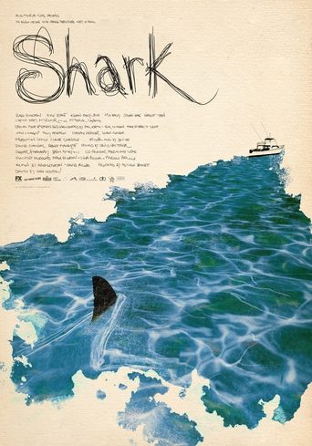 This movie poster for "Shark" features a dramatic scene with a shark swimming through choppy blue waters, evoking a sense of danger and mystery. The title "Shark" is prominently displayed in bold, stylized letters, while a small boat adds a sense of scale and intrigue. The muted color palette enh...
