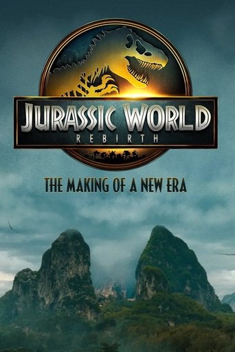 The poster features a dramatic sky with ominous clouds and a silhouette of a dinosaur, hinting at the film's action-packed and suspenseful tone. The title "Jurassic World Rebirth" is prominently displayed in bold, metallic letters, while the tagline "The Making of a New Era" suggests a thrilling ...