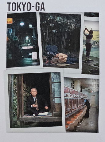 This poster captures the essence of "Tokyo-Ga" with its vibrant colors and dynamic composition. The images showcase a mix of urban and natural settings, featuring people in various poses and expressions. The mood is one of exploration and discovery, inviting viewers to imagine the city's hidden g...