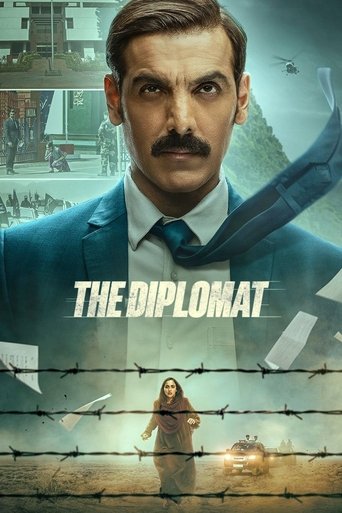 The poster features a stern man with a mustache in a suit against a backdrop of shattered glass and barbed wire, evoking themes of betrayal and danger. A woman stands defiantly below, symbolizing resilience. The muted colors and gritty imagery convey a suspenseful and dramatic tone.