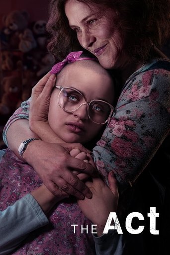 The poster features a tender moment between a woman and a young girl, with warm, soft lighting and muted tones. The woman gently holds the girl's hand, conveying a sense of care and intimacy. The title "The Act" is subtly placed at the bottom, hinting at themes of mystery and hidden truths.