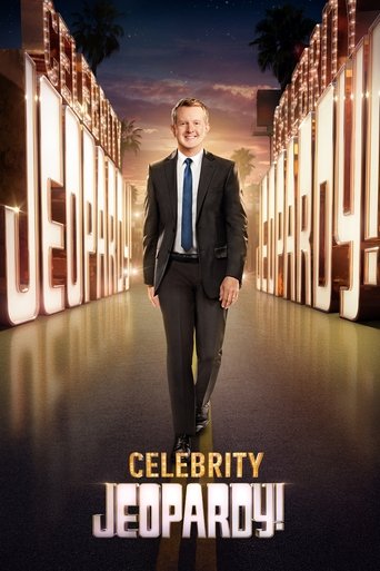 A man in a suit walks confidently down a brightly lit avenue, exuding confidence and charm. The warm glow of the buildings and the vibrant colors create an inviting and glamorous atmosphere, suggesting a high-stakes entertainment show.