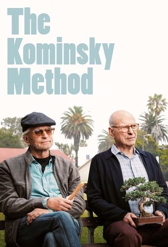 The poster features two men in a serene outdoor setting, exuding calm and wisdom. The muted tones of the image, with soft greens and earthy browns, evoke a sense of tranquility and intellectual depth. The title, "The Kominsky Method," is prominently displayed in a clean, modern font, suggesting a...