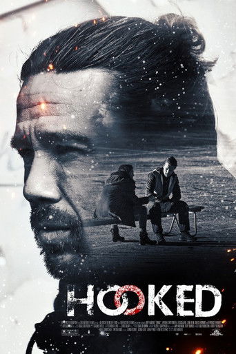The poster features a dramatic close-up of a man's face, with a mysterious figure sitting on a bench in the background. The colors are muted and moody, with dark tones and hints of orange and white. The mood is mysterious and suspenseful, suggesting a thriller or crime drama.