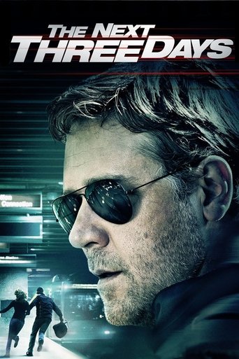 The poster features a close-up of a man in sunglasses, exuding mystery and intensity. The background is dark with neon lights and silhouettes of figures walking away, suggesting a high-stakes thriller. The overall mood is suspenseful and cinematic, hinting at a thrilling adventure.