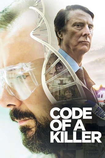 The poster features a man with a beard and safety goggles, symbolizing vigilance and danger. The background shows a blurred cityscape, suggesting urban danger. The title "CODE OF A KILLER" is prominently displayed in bold white letters, conveying a serious and suspenseful tone.