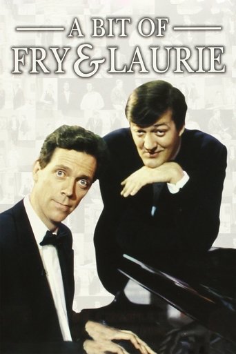 This TV show poster features two men in formal black suits posing against a light, textured background. The mood is warm and nostalgic, evoking a classic television era. The poster highlights the iconic duo's presence with their distinctive hairstyles and attire, capturing the essence of their le...