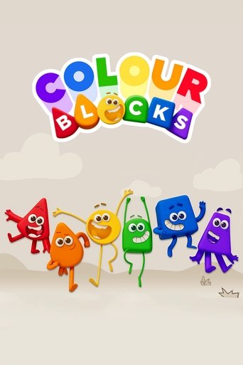 The poster features six colorful, anthropomorphic characters with expressive faces, each holding a distinct shape or object. The vibrant rainbow colors and playful design evoke a cheerful, energetic mood. The characters appear to be dancing or celebrating, suggesting fun and creativity. The title...