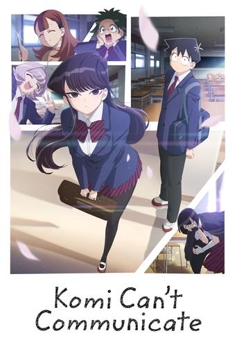 The poster features a dynamic anime scene with a central female character in a school uniform, surrounded by other characters in various poses. The background is filled with vibrant colors like purples, blues, and oranges, creating a lively atmosphere. The mood is playful yet mysterious, hinting ...