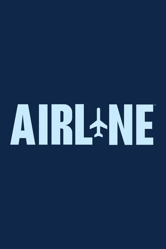 The poster features a minimalist design with the word "AIRLINE" in bold white letters against a deep navy blue background. A small airplane icon replaces the letter 'E', symbolizing travel and flight. The clean, modern aesthetic evokes a sense of adventure and professionalism, appealing to aviati...