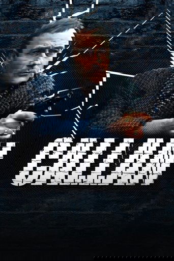 The poster features a man in a dark suit holding a gun against a cracked brick wall, evoking a tense, noir atmosphere. The bold, white title "CALLAN" dominates the lower portion, emphasizing the show's gritty, action-packed nature.