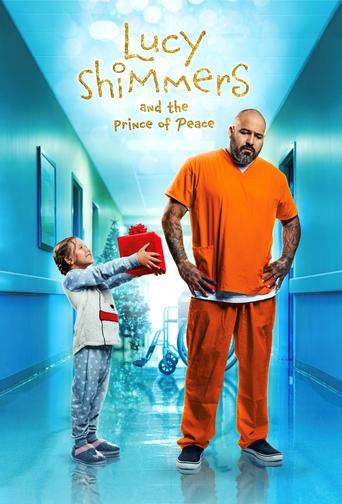 The poster features a man in an orange prison uniform standing in a bright, blue hallway, while a young boy in a white shirt and gray pants reaches out toward him. The vibrant colors and cheerful atmosphere evoke a sense of warmth and hope, suggesting a story about redemption and connection.