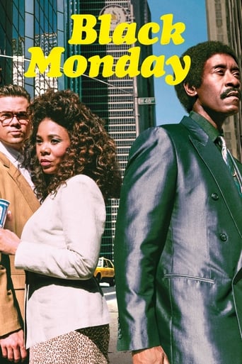 The poster features a group of people in a gritty urban setting, with a dark, moody atmosphere. The title "Black Monday" is prominently displayed in bold yellow letters, suggesting a dramatic and intense storyline. The image conveys a sense of tension and drama, hinting at a serious and possibly ...