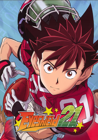 The poster features a determined young athlete in a red jersey with the number 21, wearing a futuristic helmet with glowing green accents. His intense expression and dynamic pose convey action and determination. The vibrant colors and energetic composition evoke excitement and anticipation for th...