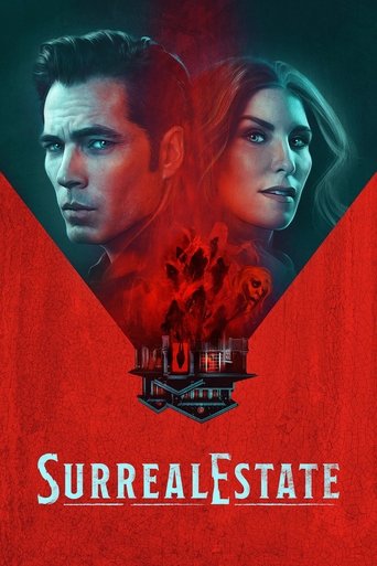 The poster features a dramatic scene with a man and woman in shadowy tones, hinting at supernatural or horror themes. The red background and ominous font suggest a dark, suspenseful atmosphere.