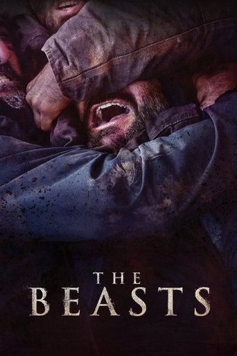 The poster depicts a chaotic scene of people in distress, with one person screaming in agony while others struggle around them. The dark, moody colors and intense expressions convey a sense of terror and chaos.