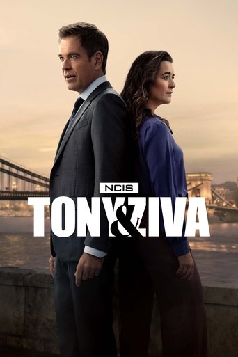 The poster features Tony and Ziva standing side by side against a backdrop of a bridge and city skyline, bathed in warm sunset hues. Their serious expressions convey a sense of determination and professionalism. The bold white text "Tony & Ziva" dominates the foreground, emphasizing their central...