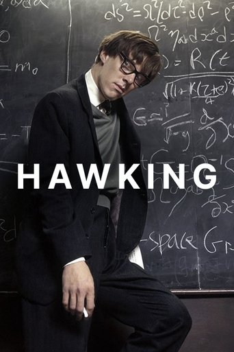 A young man in a black suit sits on a chair, looking down with a contemplative expression. The background features a chalkboard filled with mathematical equations, suggesting a scientific or academic setting. The poster conveys a sense of intellectual curiosity and mystery.