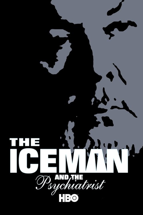 The poster features a stark silhouette of a man against a dark background, evoking mystery and intrigue. The title "The Iceman and the Psychiatrist" is prominently displayed in bold white letters, with the HBO logo at the bottom. The overall design suggests a thriller or drama with a mysterious u...